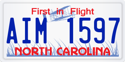 NC license plate AIM1597