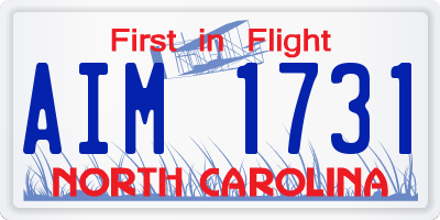 NC license plate AIM1731