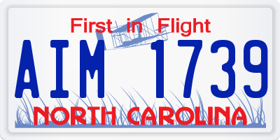 NC license plate AIM1739