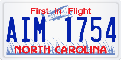 NC license plate AIM1754