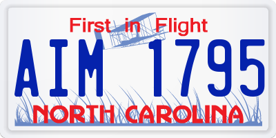 NC license plate AIM1795