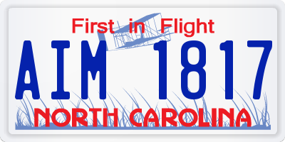 NC license plate AIM1817