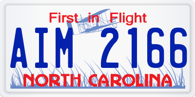 NC license plate AIM2166