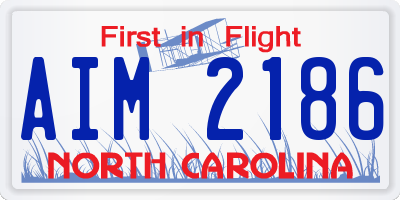 NC license plate AIM2186