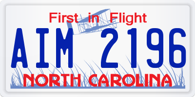 NC license plate AIM2196