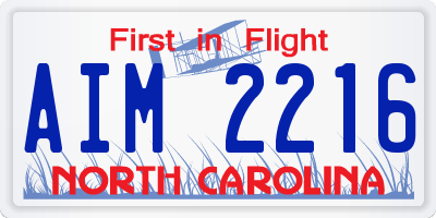 NC license plate AIM2216