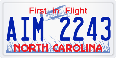 NC license plate AIM2243