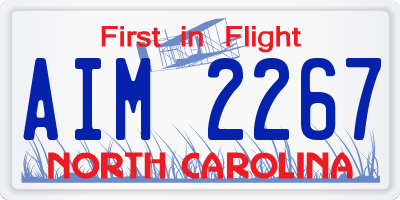NC license plate AIM2267