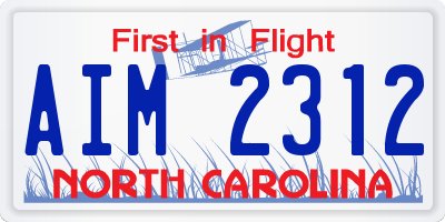 NC license plate AIM2312