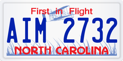 NC license plate AIM2732