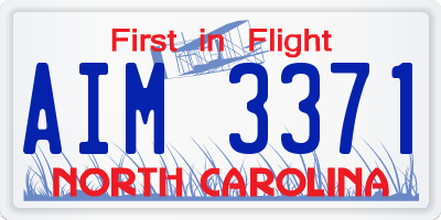 NC license plate AIM3371