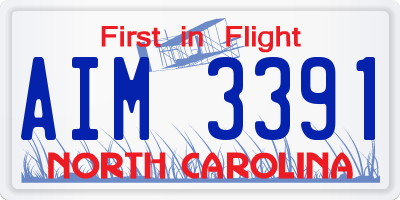 NC license plate AIM3391