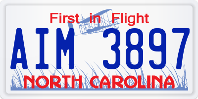 NC license plate AIM3897