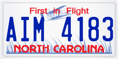 NC license plate AIM4183