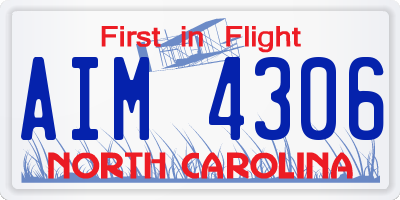 NC license plate AIM4306