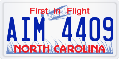 NC license plate AIM4409