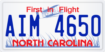 NC license plate AIM4650
