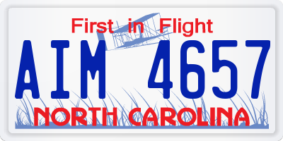 NC license plate AIM4657