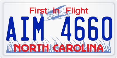 NC license plate AIM4660