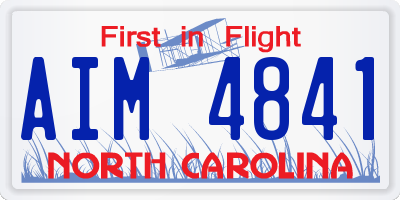 NC license plate AIM4841
