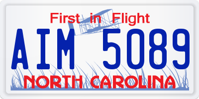 NC license plate AIM5089