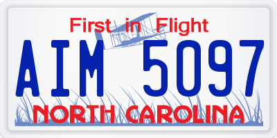 NC license plate AIM5097