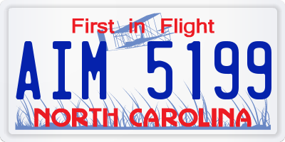 NC license plate AIM5199