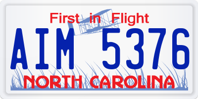 NC license plate AIM5376