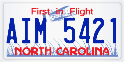 NC license plate AIM5421