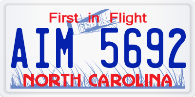 NC license plate AIM5692