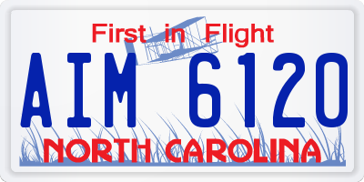 NC license plate AIM6120