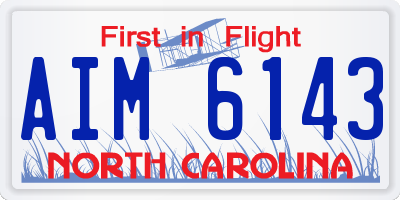 NC license plate AIM6143