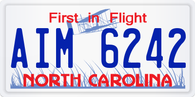 NC license plate AIM6242