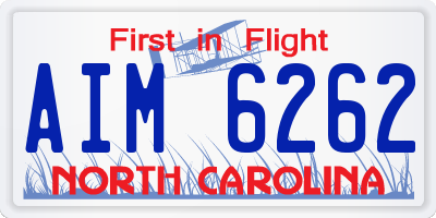 NC license plate AIM6262