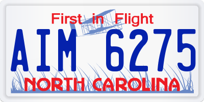 NC license plate AIM6275