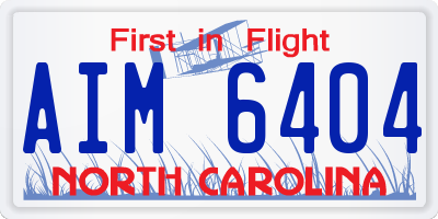 NC license plate AIM6404