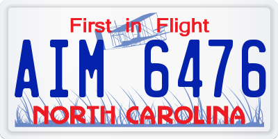 NC license plate AIM6476