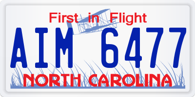 NC license plate AIM6477
