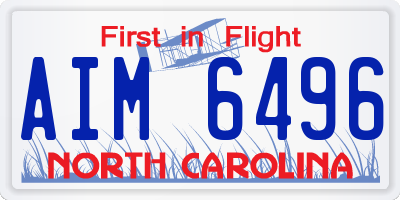 NC license plate AIM6496