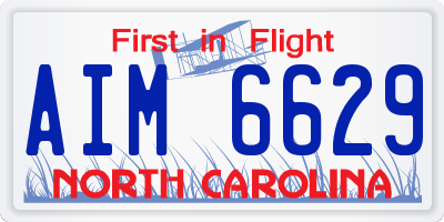 NC license plate AIM6629