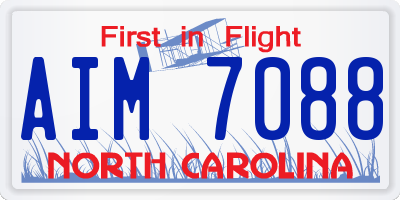 NC license plate AIM7088