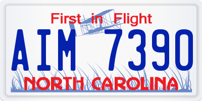 NC license plate AIM7390