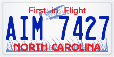 NC license plate AIM7427