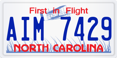 NC license plate AIM7429