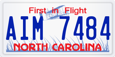 NC license plate AIM7484