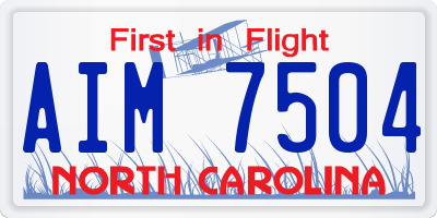 NC license plate AIM7504