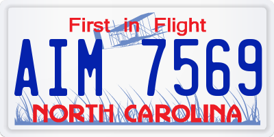 NC license plate AIM7569