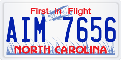 NC license plate AIM7656