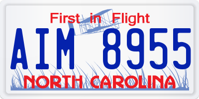 NC license plate AIM8955