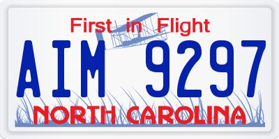 NC license plate AIM9297